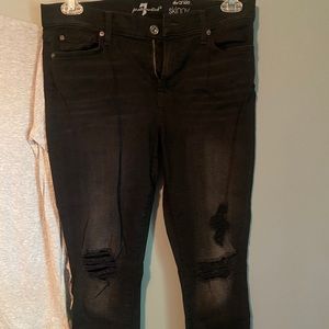 7 for all Mankind Distressed Ankle Skinny Jeans